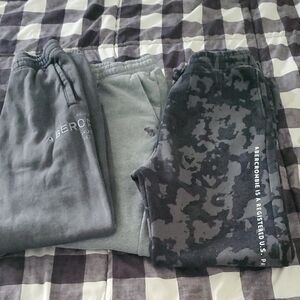 Abercrombie & Fitch Kids Gray and Camouflage Joggers Trio